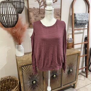 Lucky Brand Cold Shoulder Mauve Sweater XL